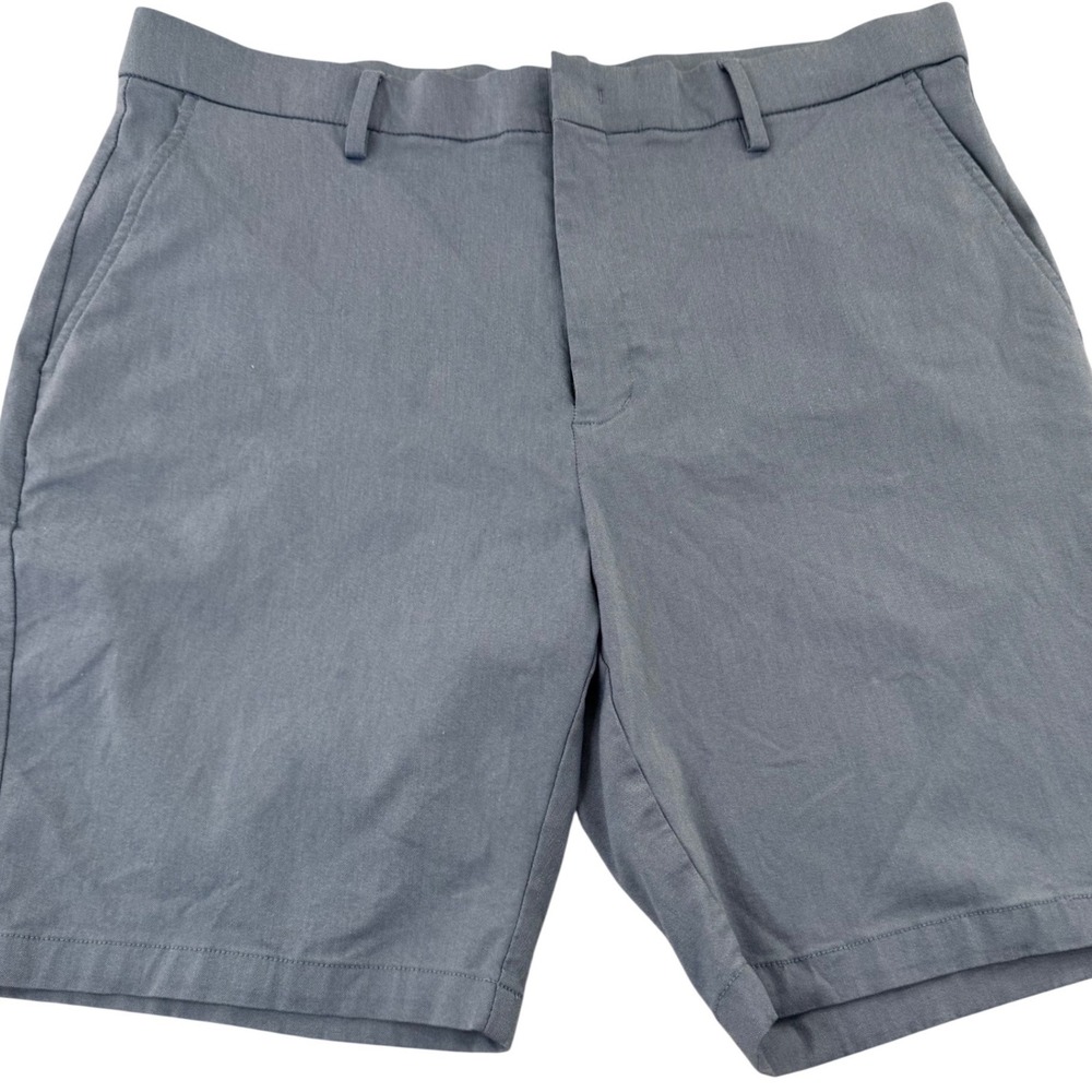 Jos A. Bank Traveler Shorts Men 36R Gray Blue Tailored Fit Stretch Chino 9" Golf